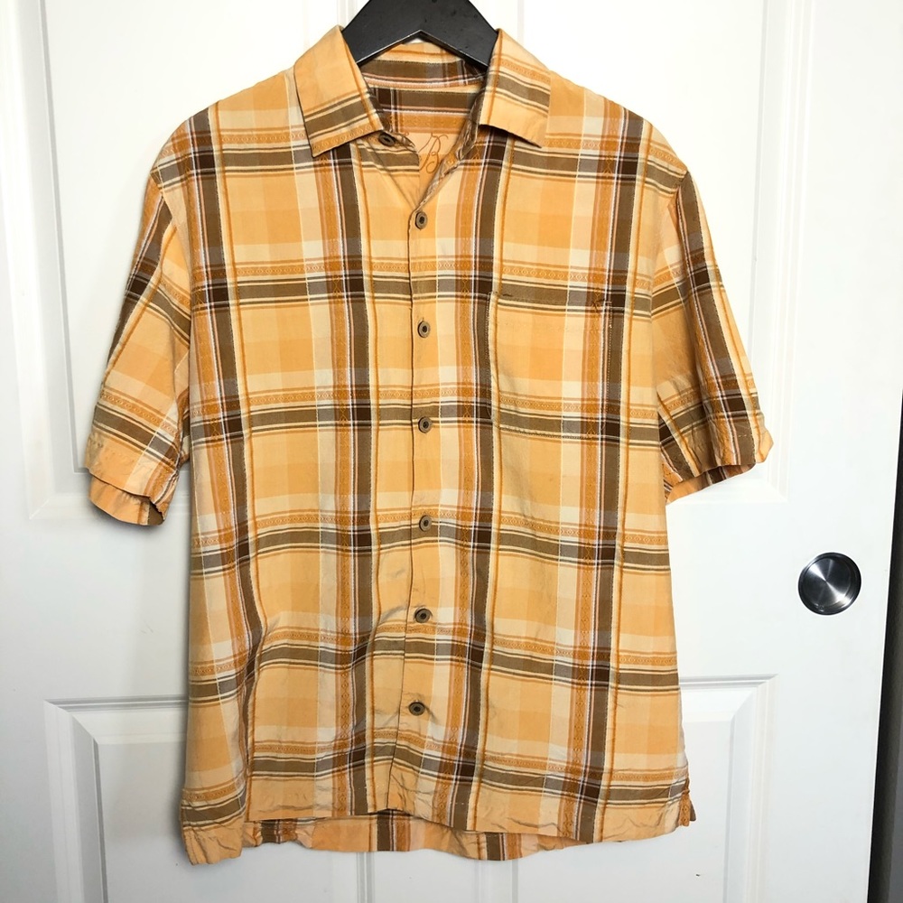 Tommy Bahama Plaid Button front shirt size M